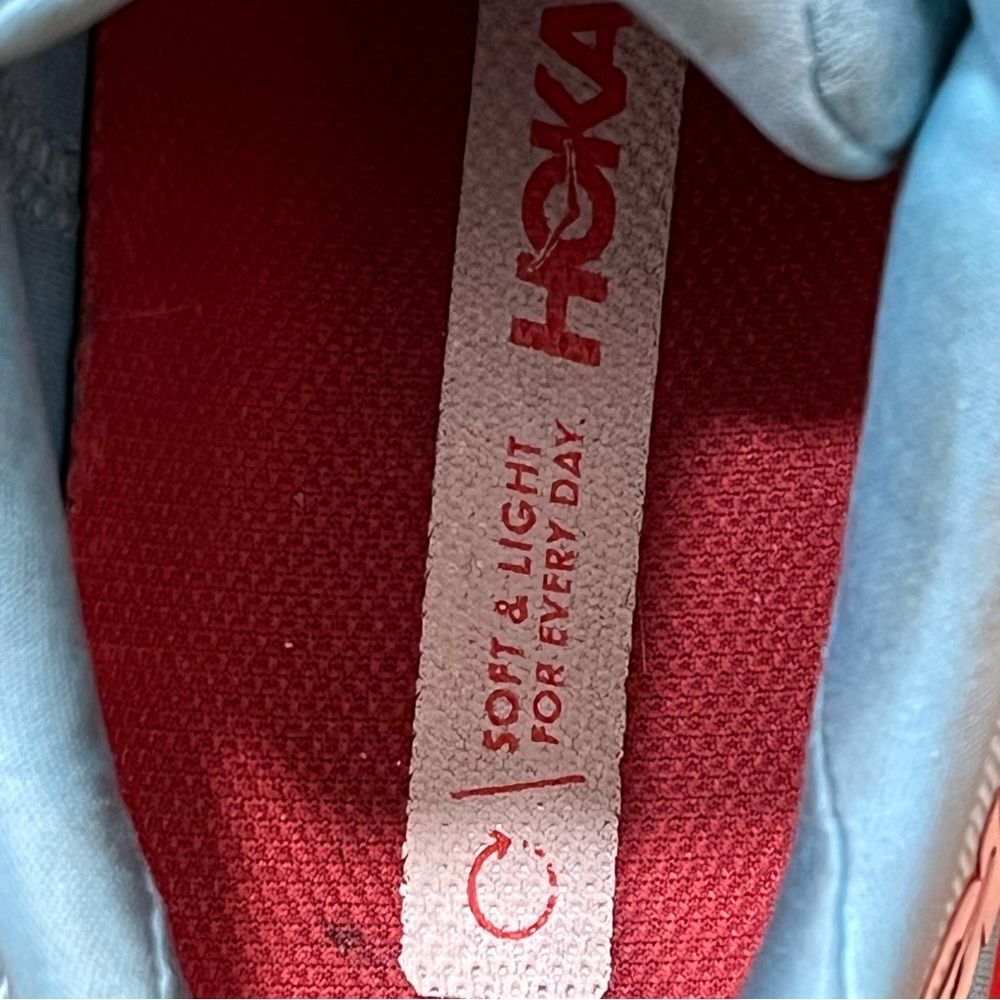 Hoka One One Sneakers Clifton 8 Light Blue Red Ning Shoes Performance Athletic - Picture 14 of 15